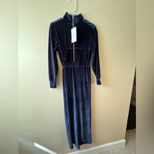 Fabletics Dark Blue Velour Jumpsuit - size XXS